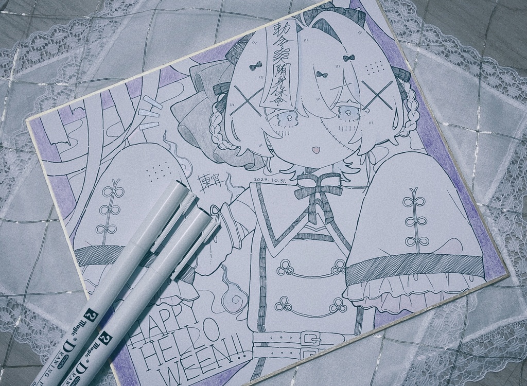 オリジナル原画色紙 ハロウィン