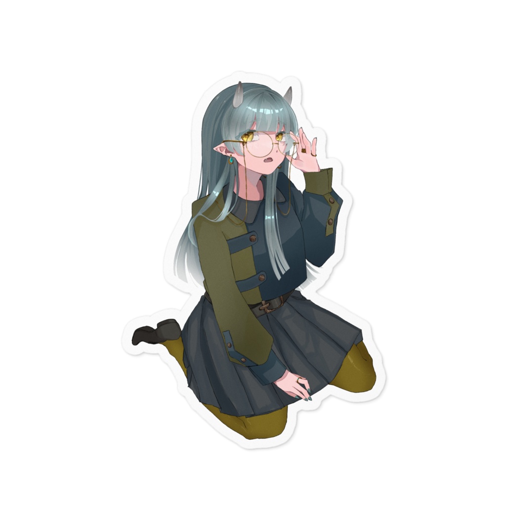 牛ツノちゃん（座）ステッカー