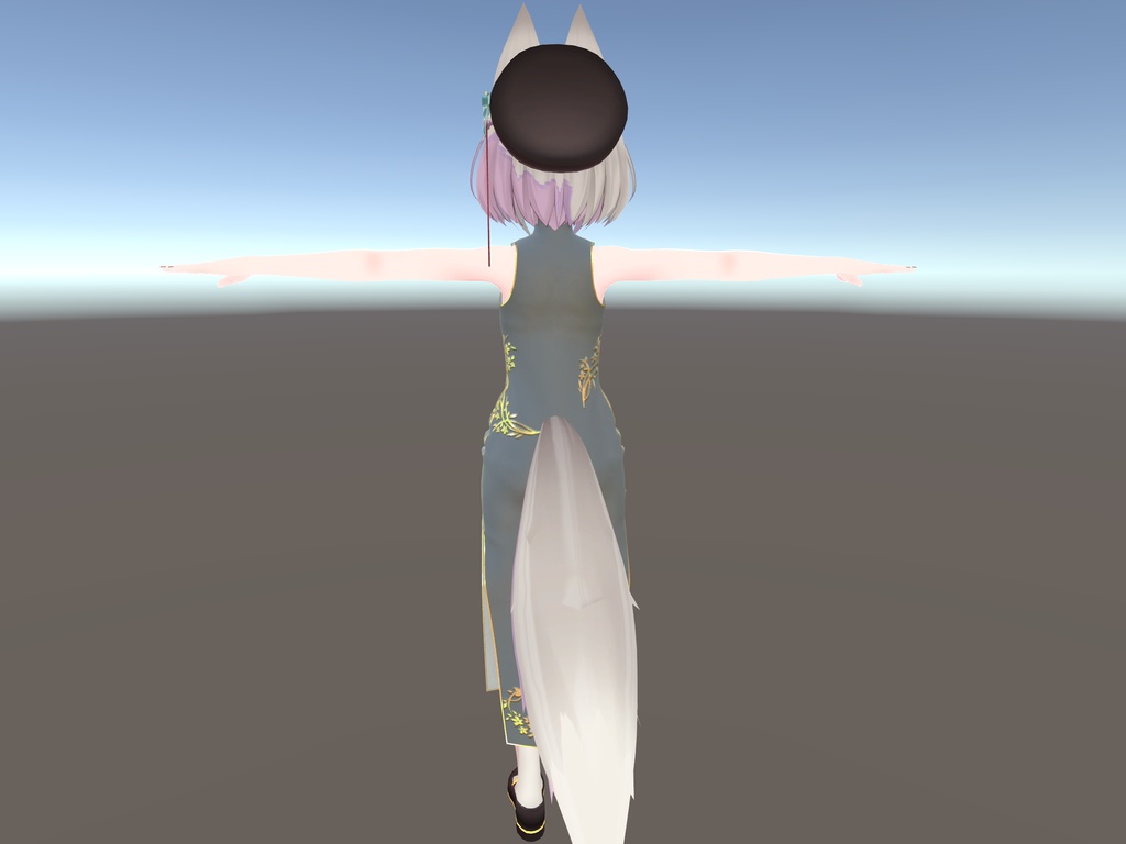 【京狐さん・沙猫さん用衣装】シックなチャイナドレス