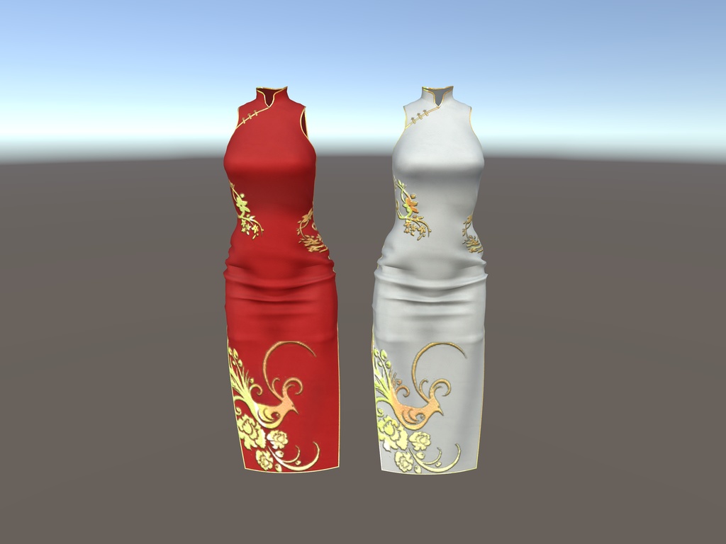 【京狐さん・沙猫さん用衣装】シックなチャイナドレス