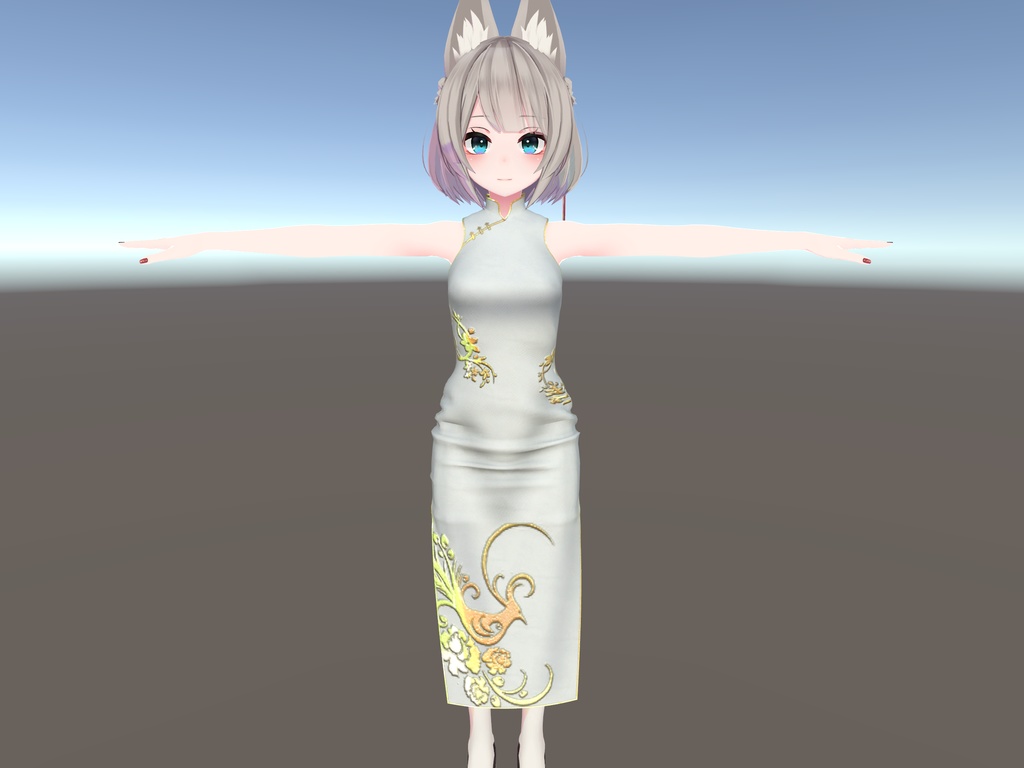 【京狐さん・沙猫さん用衣装】シックなチャイナドレス