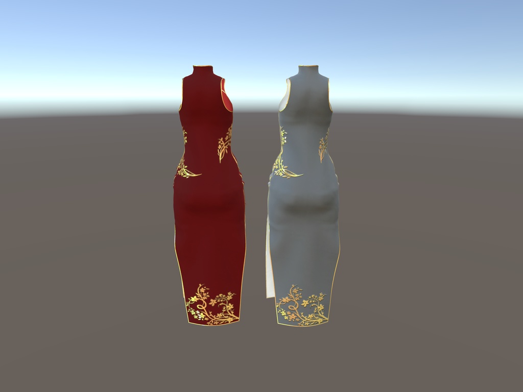 【京狐さん・沙猫さん用衣装】シックなチャイナドレス