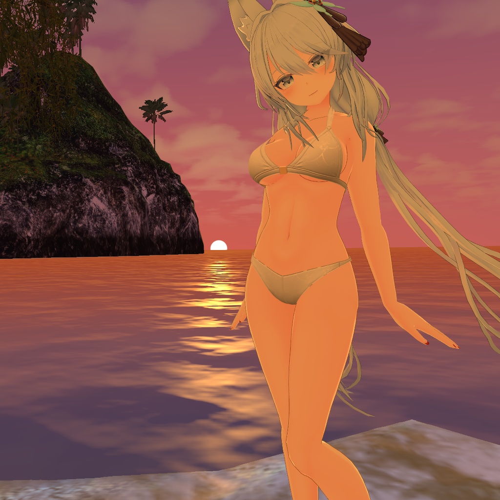 【狐薄ちゃん用衣装】ホルターネックビキニ