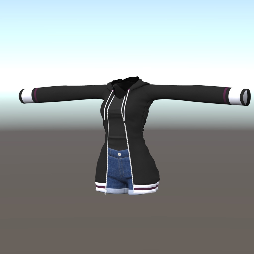 【ウルフェリア用衣装】パーカーコーデ