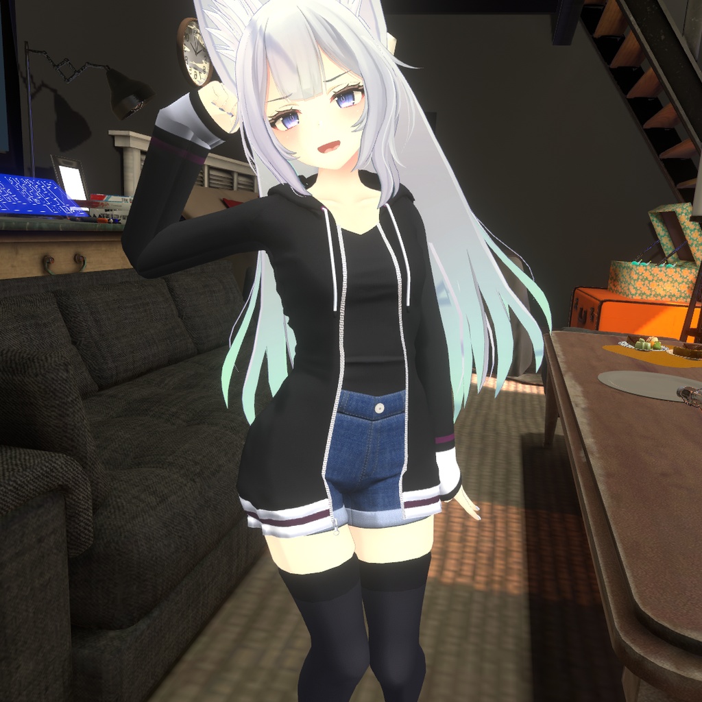 【ウルフェリア用衣装】パーカーコーデ