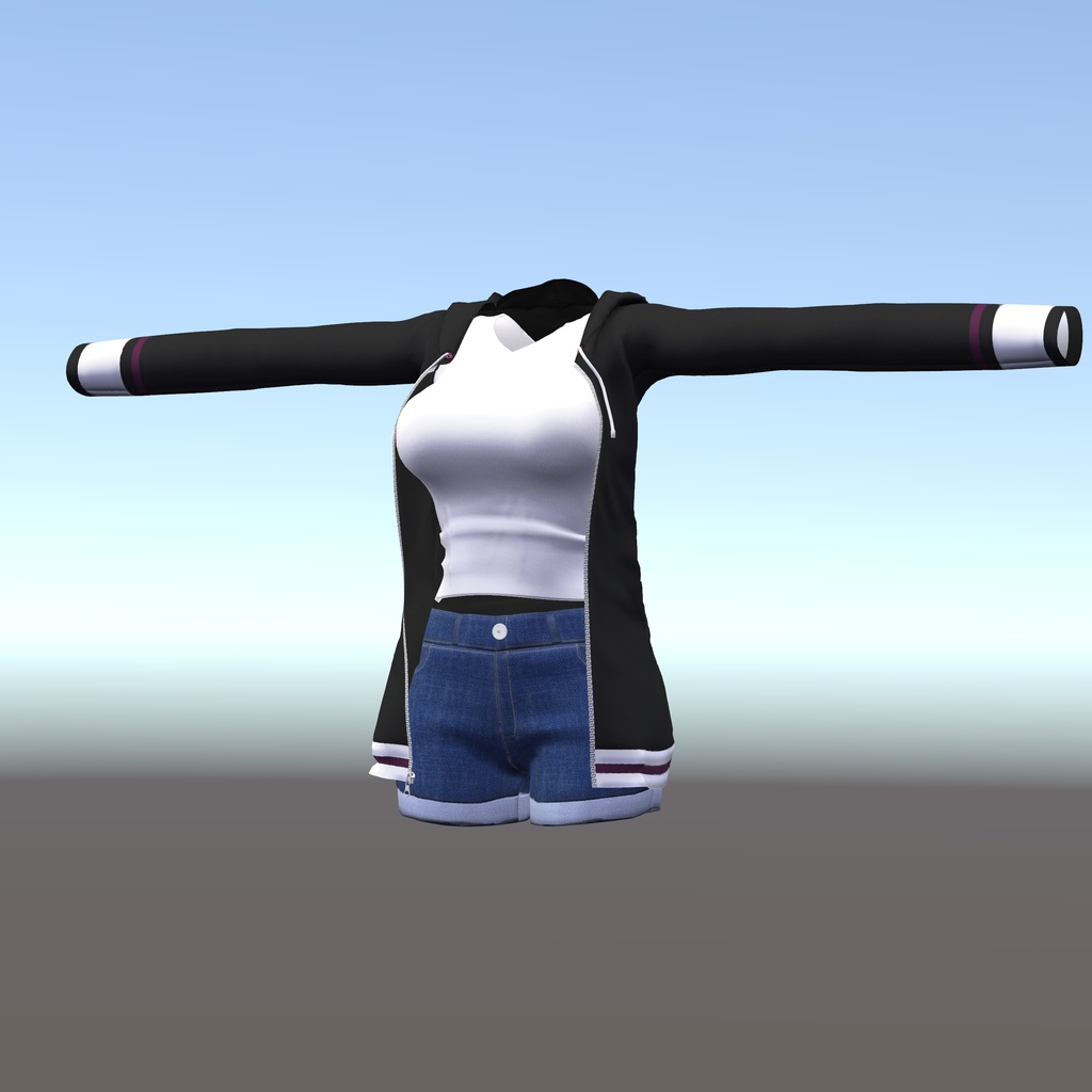 【狐薄ちゃん用衣装】パーカーコーデ