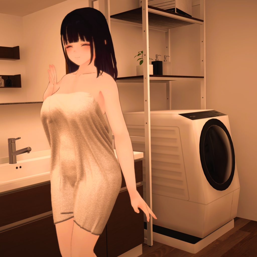 【くろなつ用衣装】湯上りバスタオル