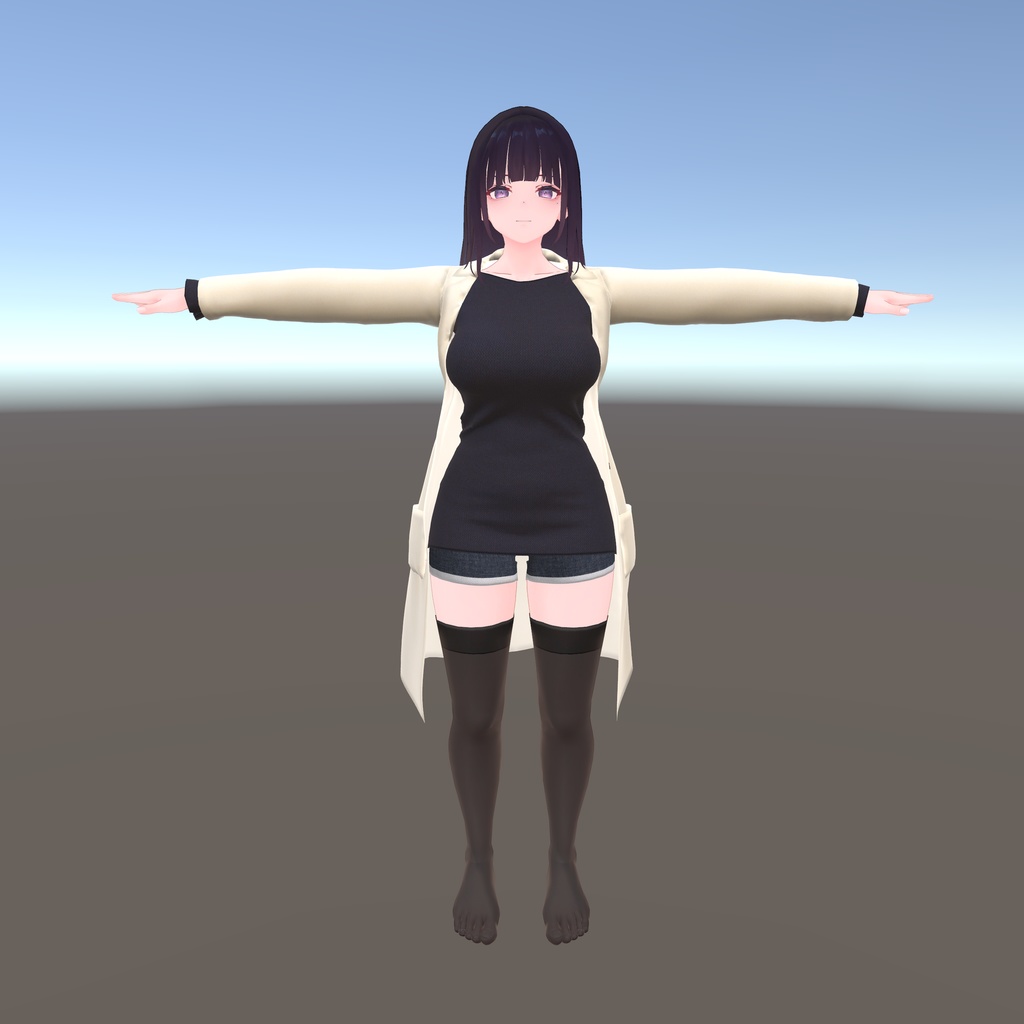 【くろなつ用衣装】街歩きコートコーデ