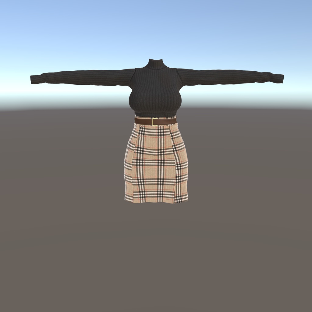 【くろなつ用衣装】冬用ニットタイトスカート