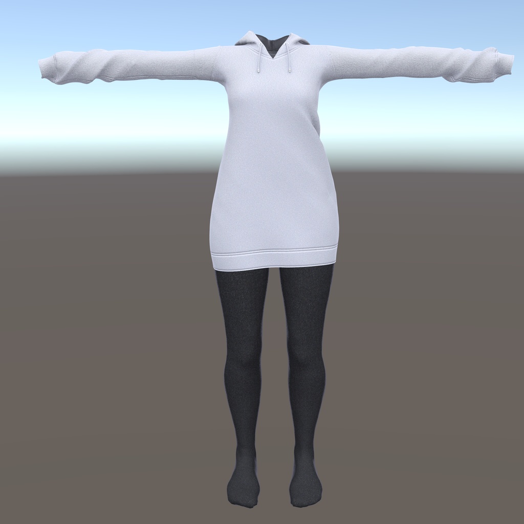 【くろなつ用衣装】パーカーレギンスコーデ