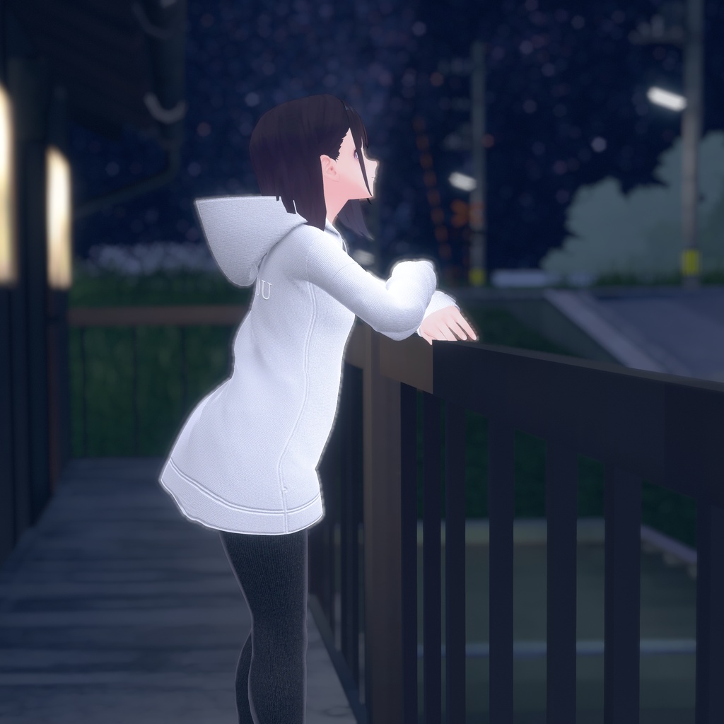 【くろなつ用衣装】パーカーレギンスコーデ