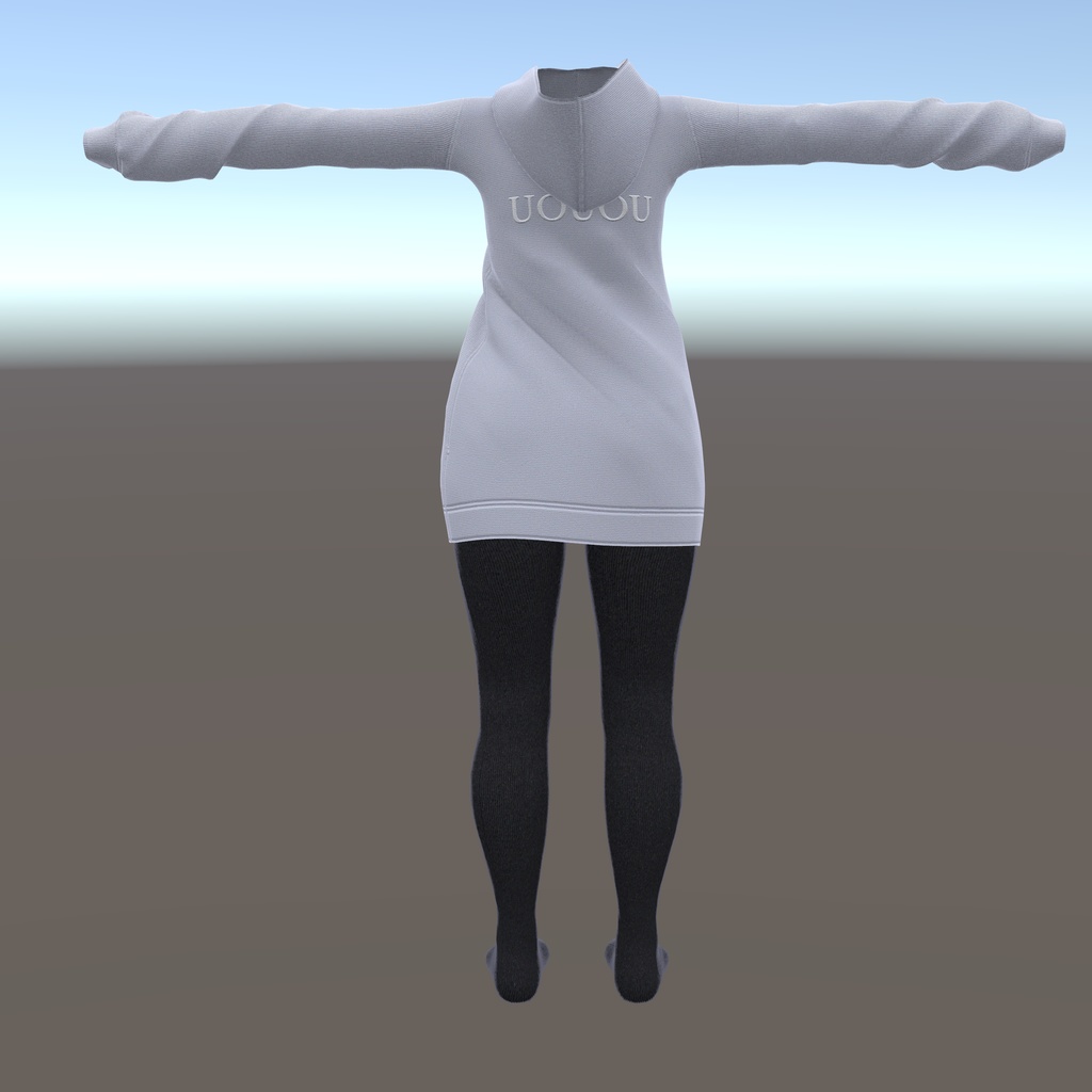 【くろなつ用衣装】パーカーレギンスコーデ