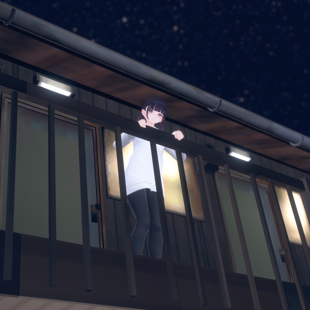 【くろなつ用衣装】パーカーレギンスコーデ