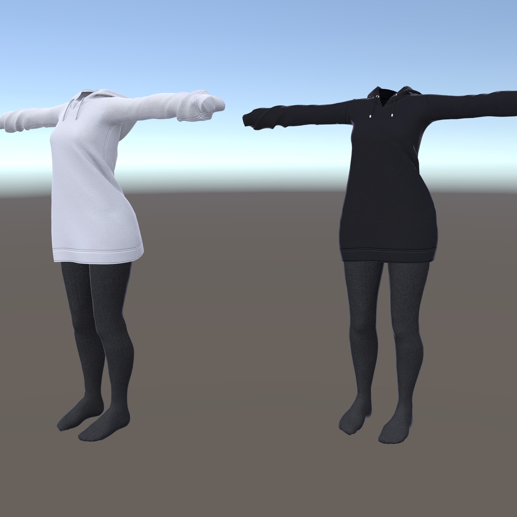 【くろなつ用衣装】パーカーレギンスコーデ