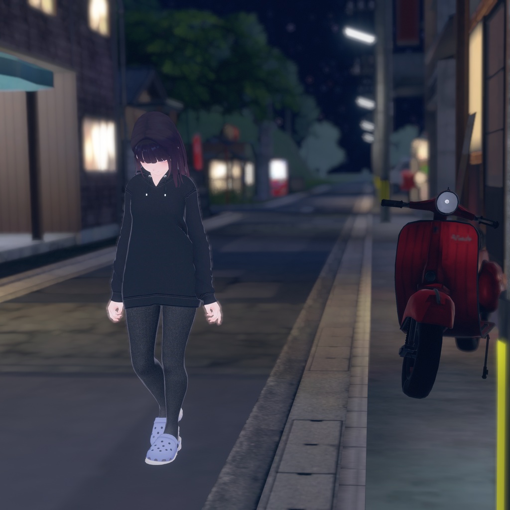 【くろなつ用衣装】パーカーレギンスコーデ