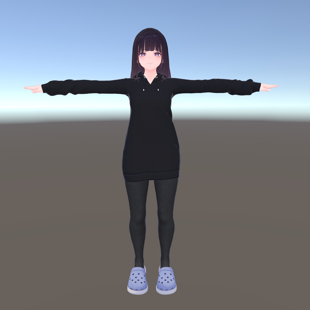 【くろなつ用衣装】パーカーレギンスコーデ