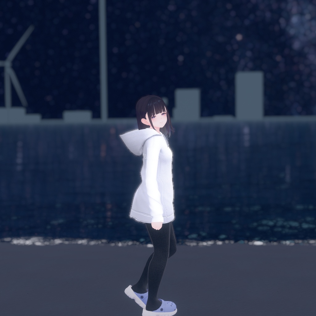 【くろなつ用衣装】パーカーレギンスコーデ