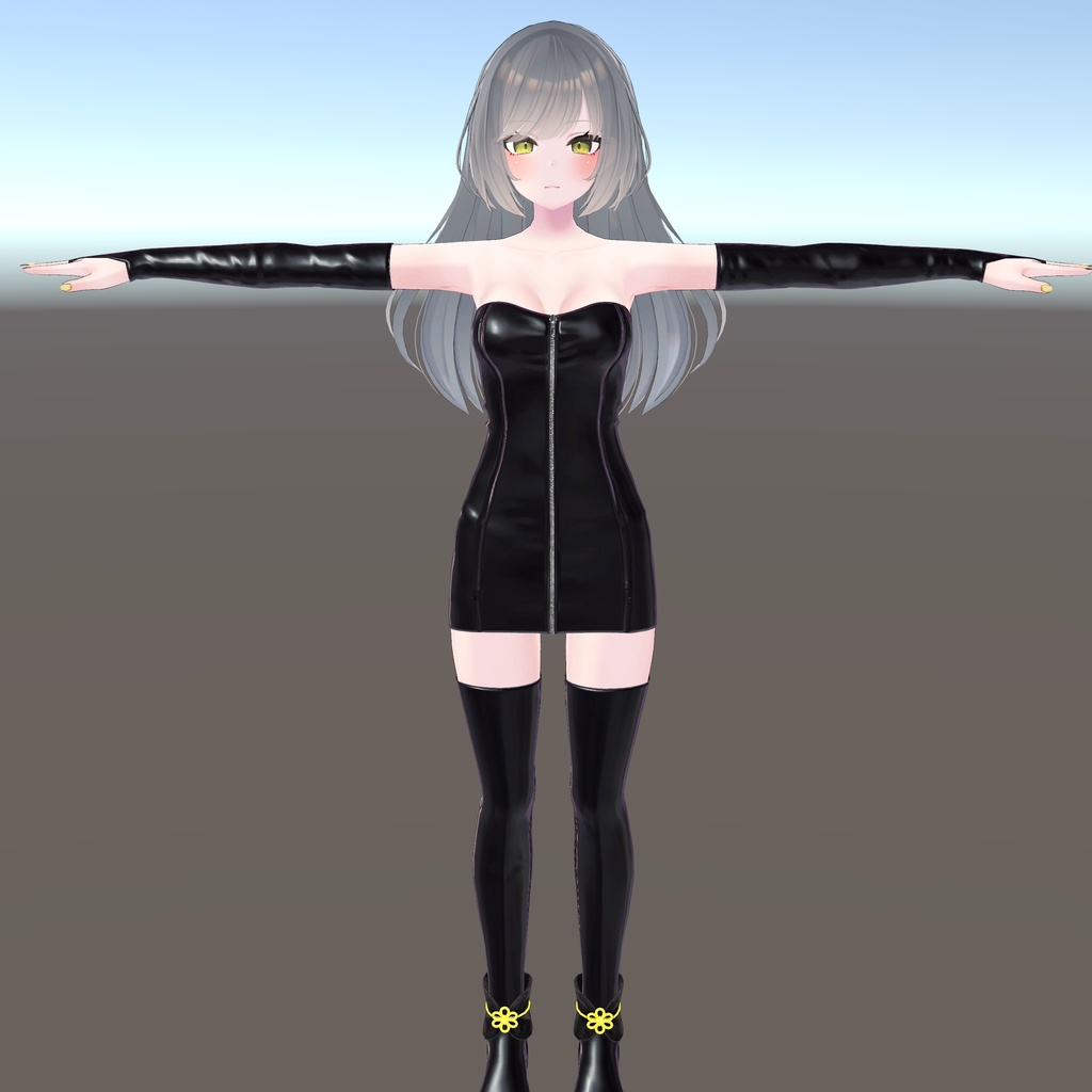 【リーファ用衣装】レザーチューブトップ