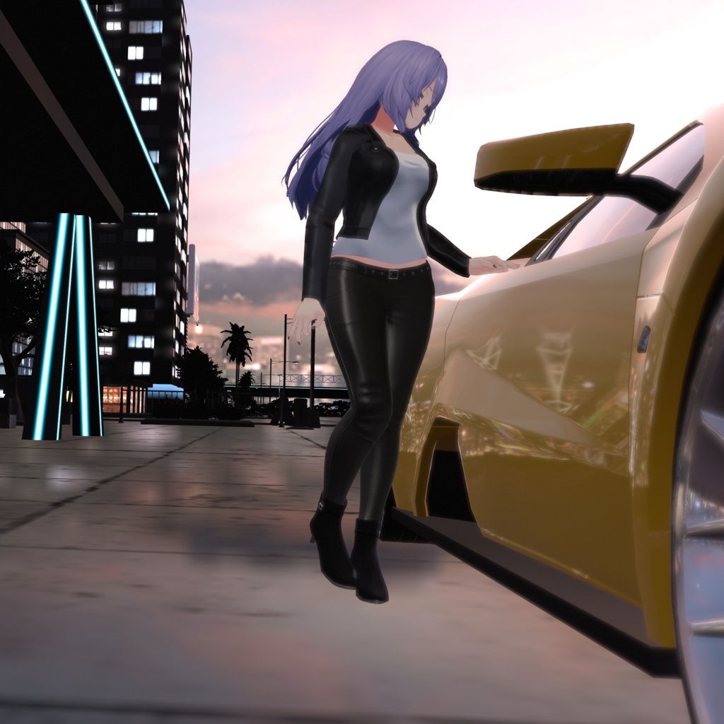 【桔梗用衣装】レザージャケパンコーデ