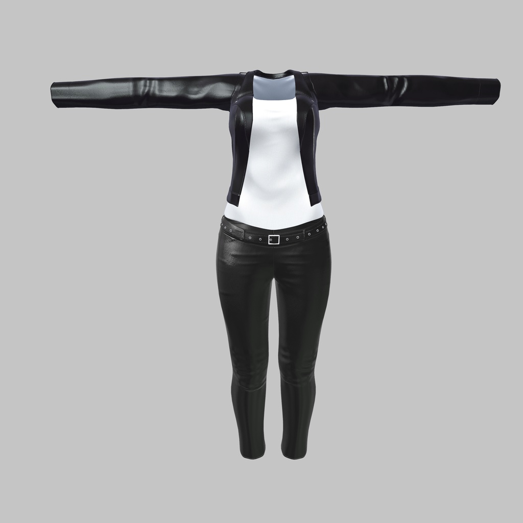 【桔梗用衣装】レザージャケパンコーデ