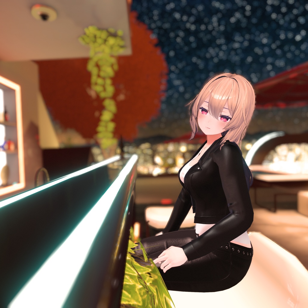 【桔梗用衣装】レザージャケパンコーデ