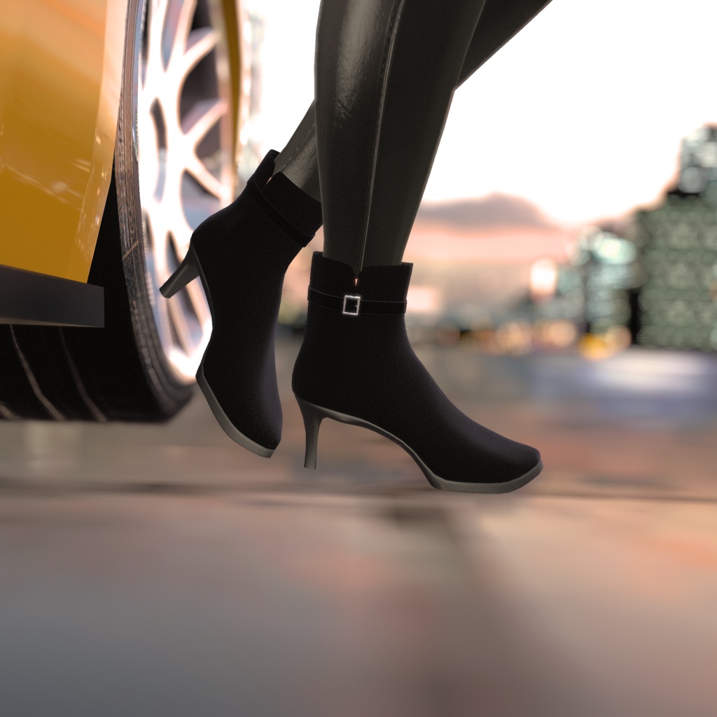 ショートブーツ【桔梗想定 レザー/スウェード】