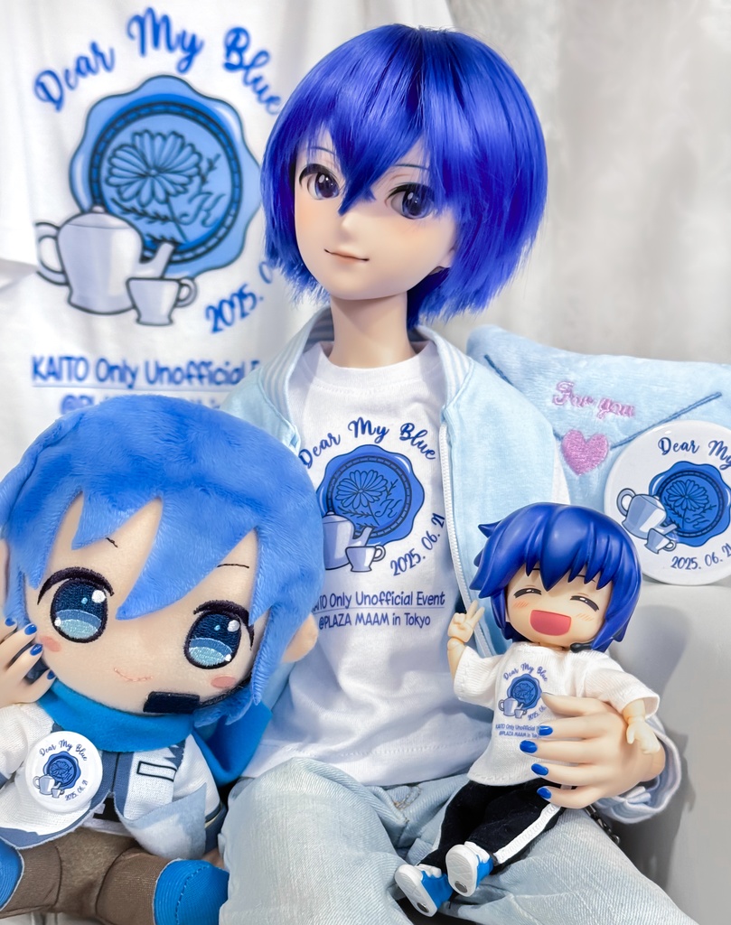 Dear My Blue 記念グッズ シャツ & 缶バッジ ドール・ぬい用&人間用