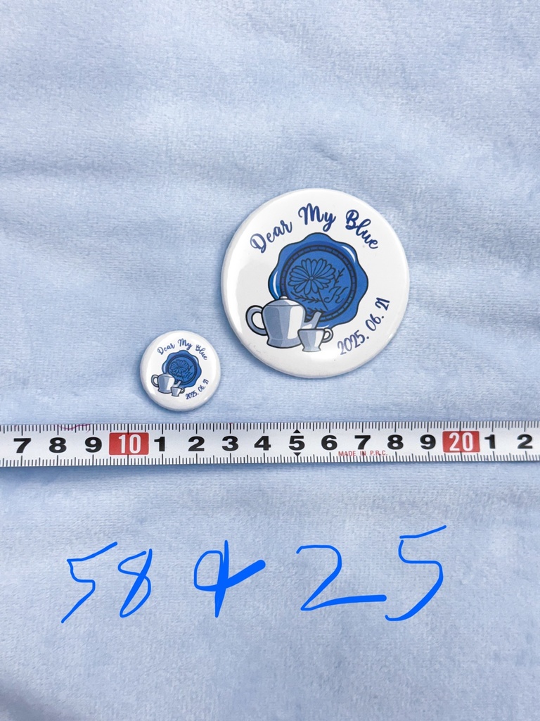 Dear My Blue 記念グッズ シャツ & 缶バッジ ドール・ぬい用&人間用