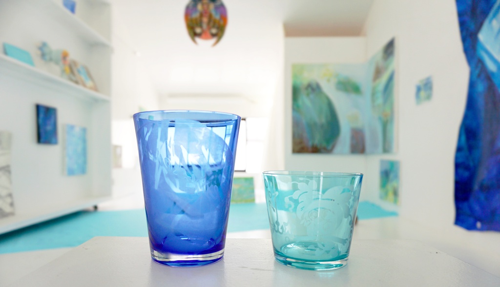 ぽちゃんと みーまんグラス