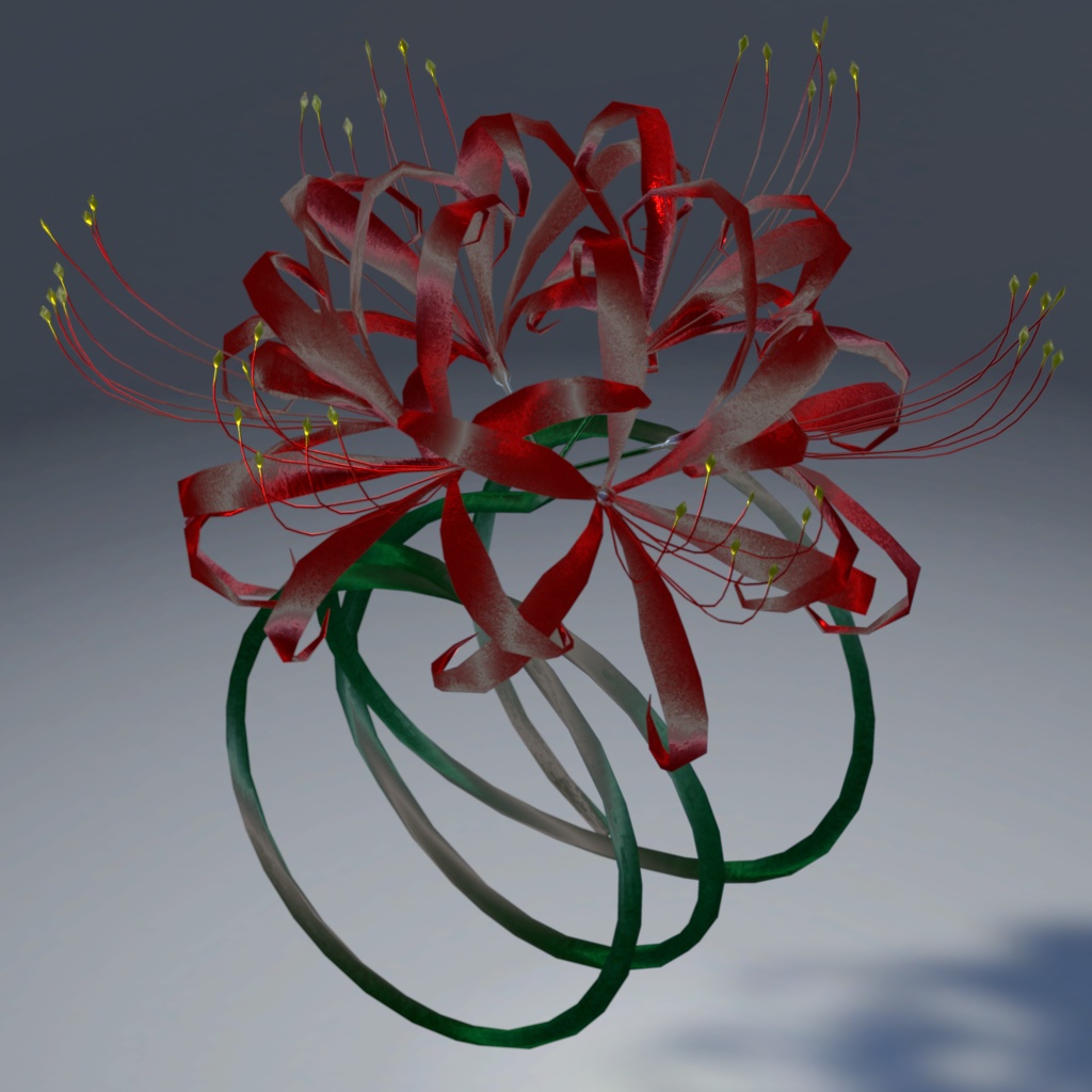 【VRChat想定】Amaryllis ring 5色セット ヒガンバナのリング 指輪 腕輪