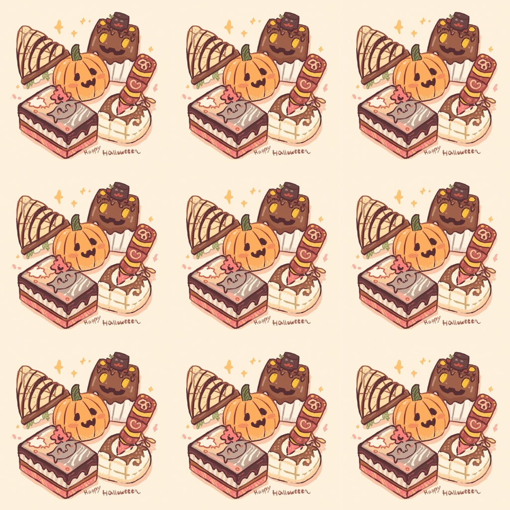 ハロウィン12デジタルペーパー