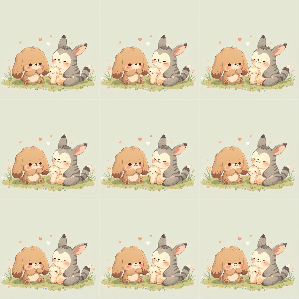 可愛い動物系1デジタルペーパー