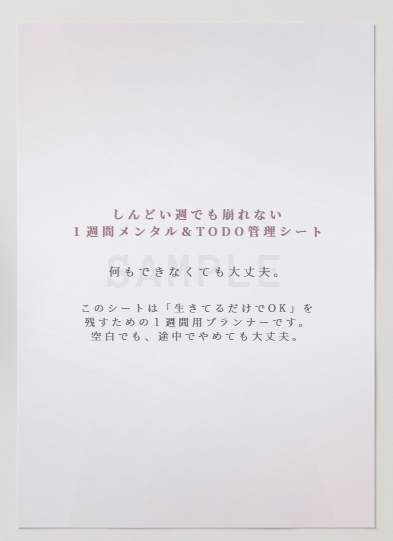 しんどい週でも崩れない|1週間メンタルToDo管理シート