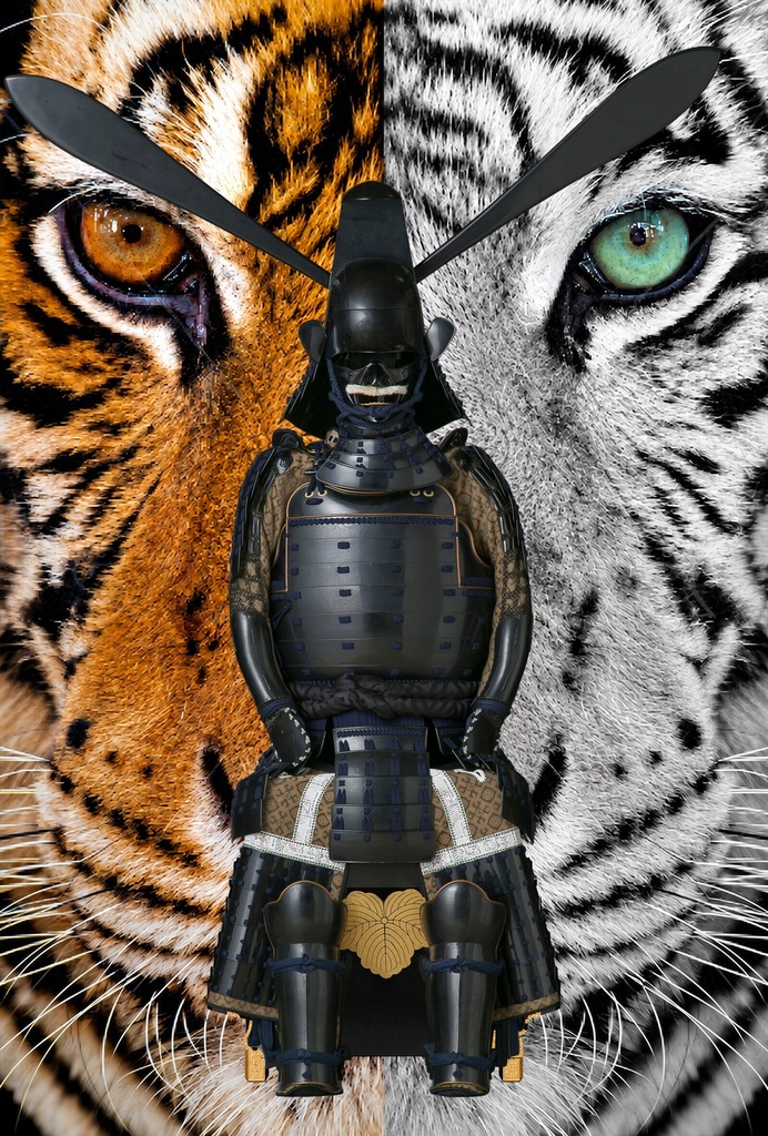 Todo Takatora Armor - Tiger and Leopard Backdrop | 8K Printable PNG