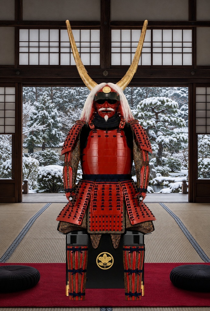 Ii Naomasa Armor - Snow Garden Interior | 8K Printable PNG