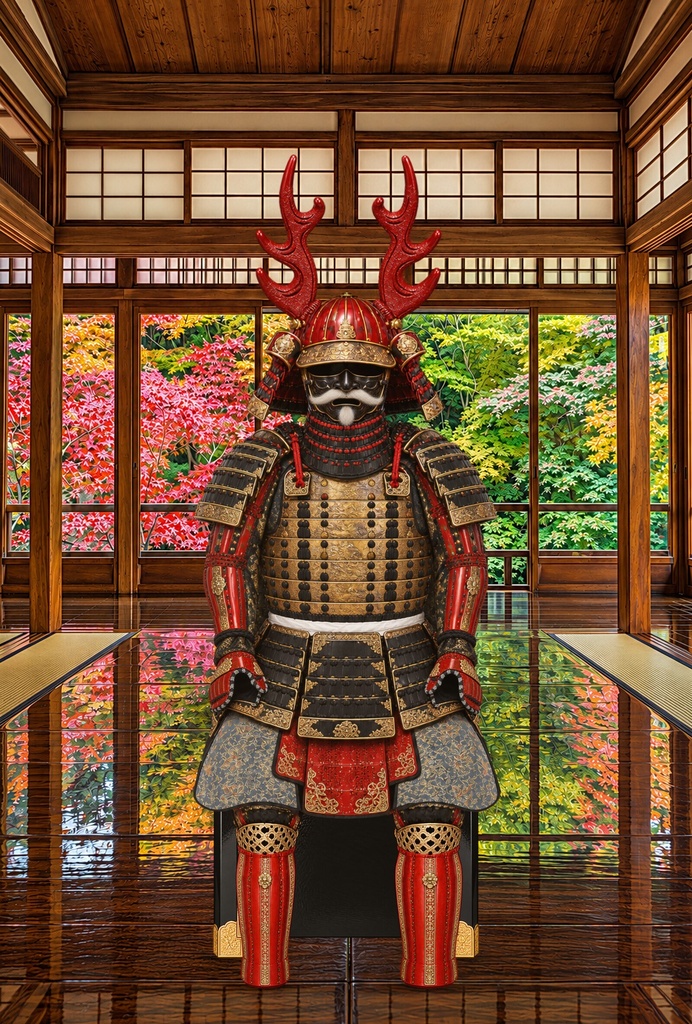 Kuroda Kanbei Armor - Autumn Garden | 8K Printable PNG