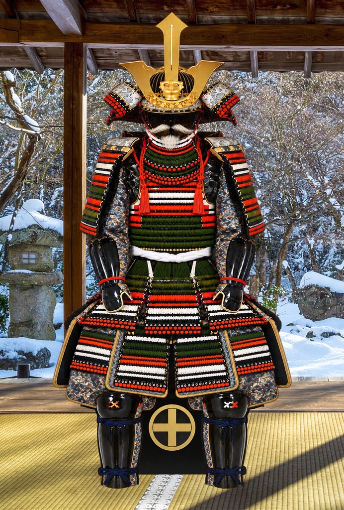 Shimazu Takahisa Armor - Snow Garden Pavilion | 8K Printable PNG