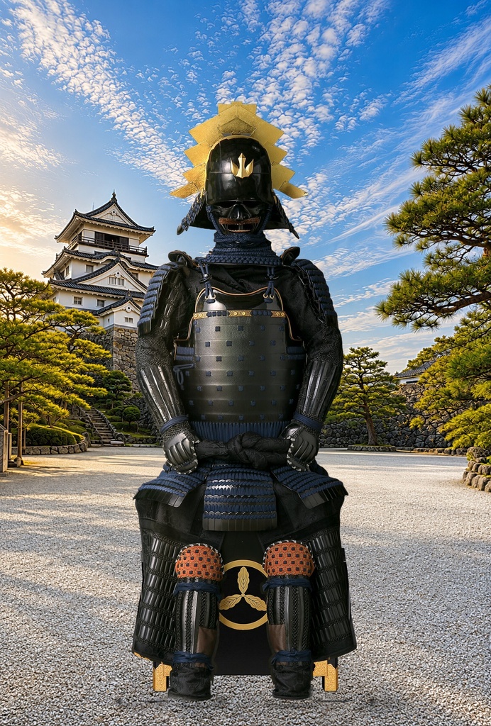 Yamauchi Kazutoyo Armor - Castle Courtyard | 8K Printable PNG