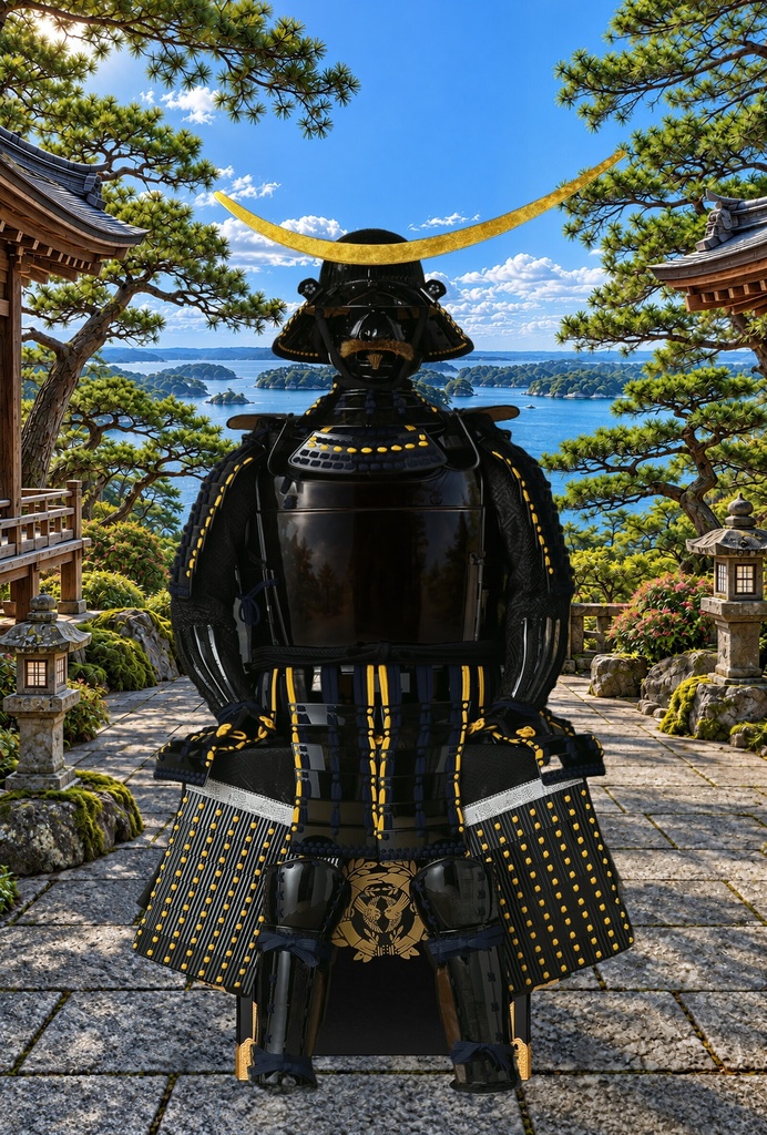 Date Masamune Armor - Matsushima Garden | 8K Printable PNG