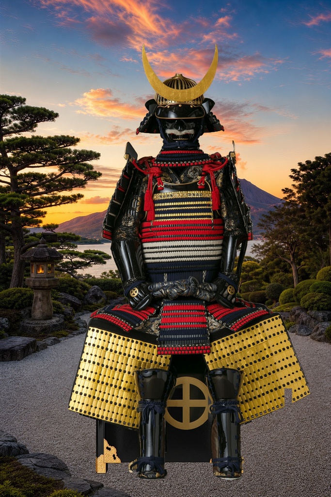 Shimazu Yoshihiro Armor - Senganen and Sakurajima | 8K Printable PNG
