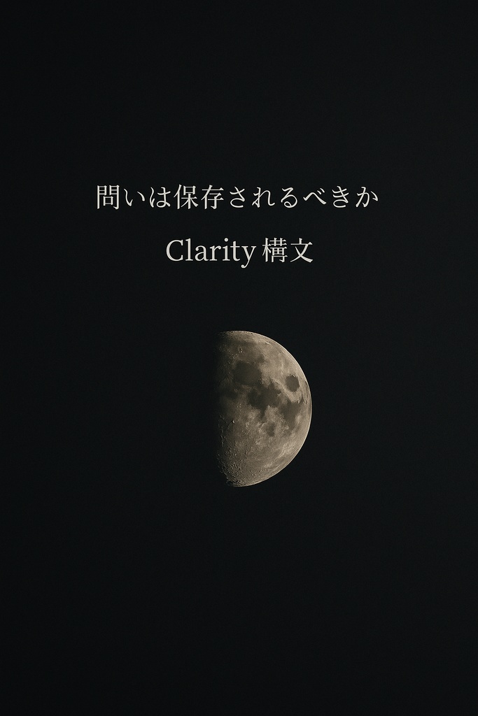 問いは保存されるべきか――Clarity構文による記録と思考の設計