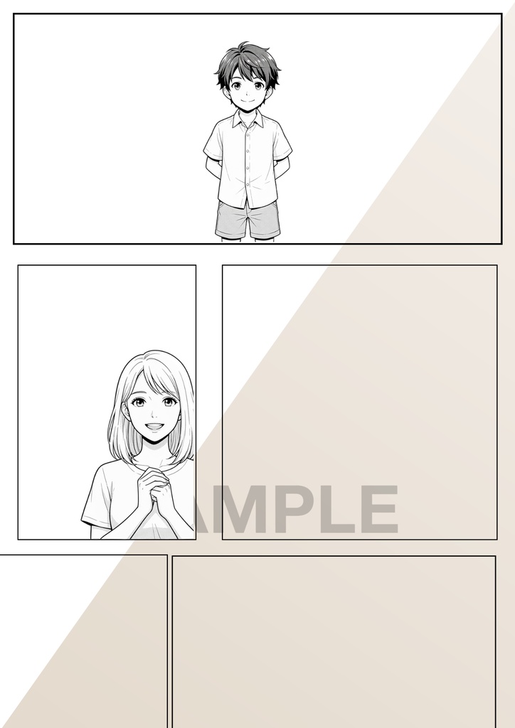 プロっぽく仕上がる!マンガ・Webtoon用コマ枠素材セット【透過PNG・黒白対応】