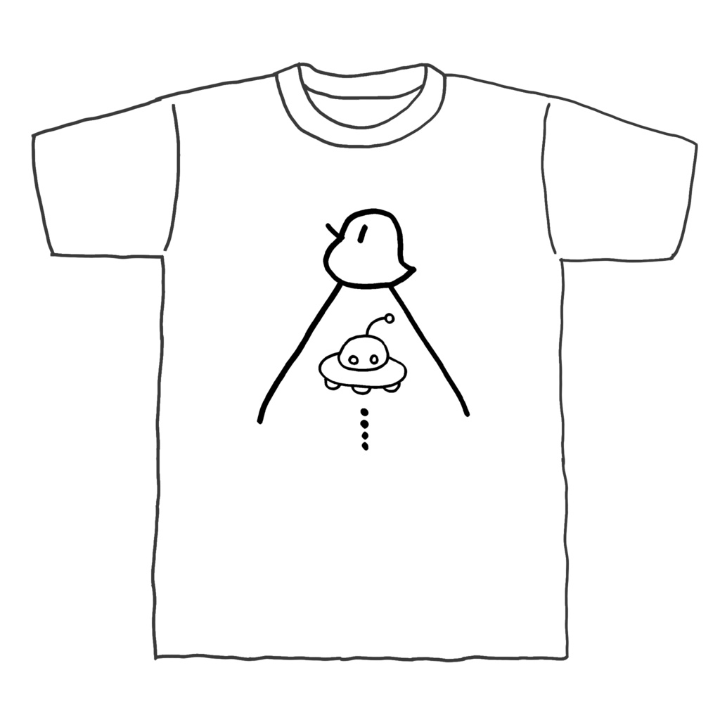 UFOをさらうノブのTシャツ-白