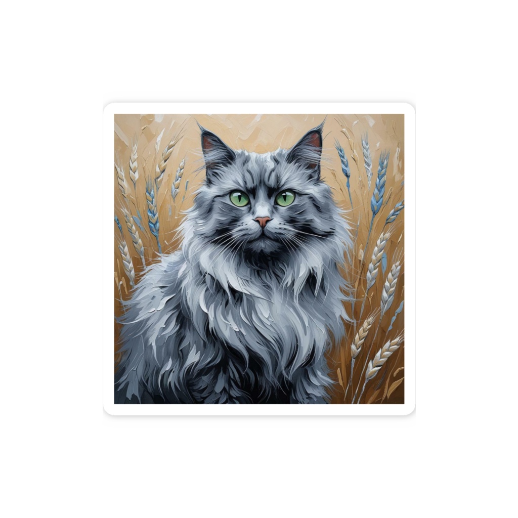 ゴッホ風_愛猫ステッカー(ネベロング)