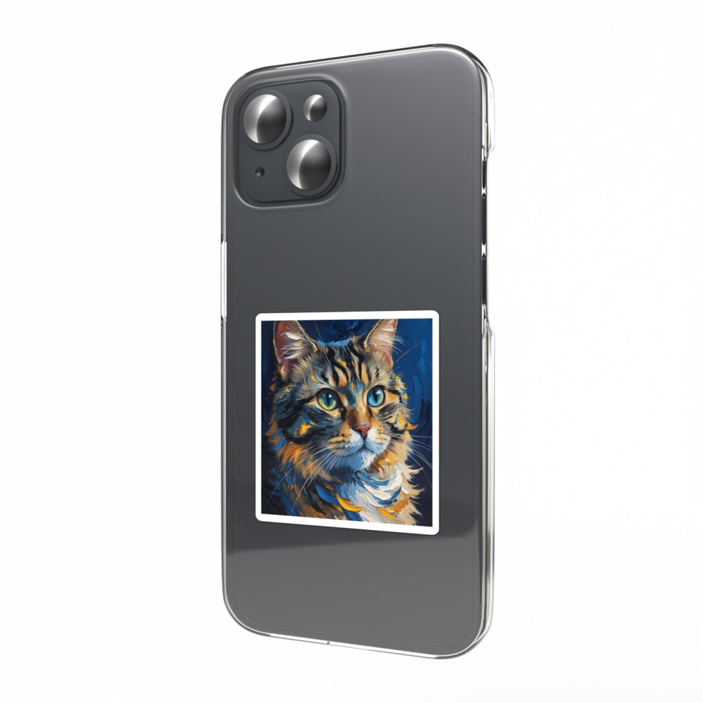 ゴッホ風_愛猫ステッカー(トラ猫)