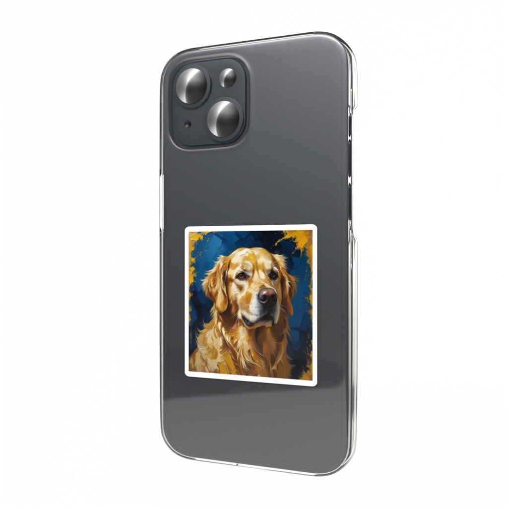 ゴッホ風_愛犬ステッカー(ゴールデンレトリバー)