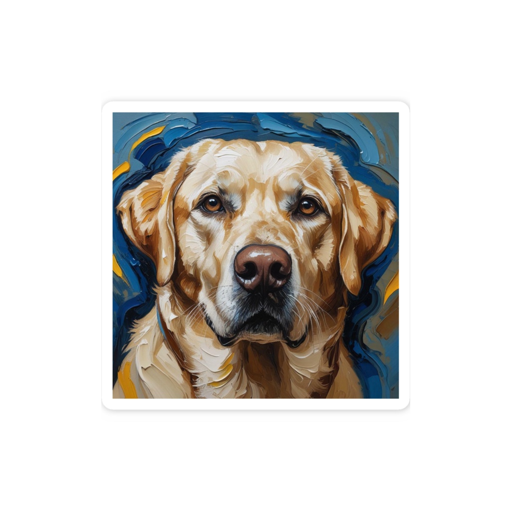 ゴッホ風_愛犬ステッカー(ラブラドールレトリバー)