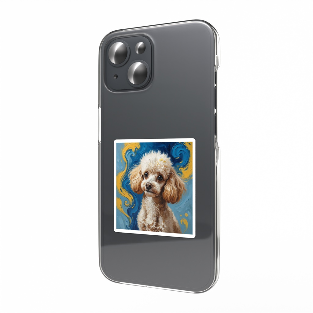 ゴッホ風_愛犬ステッカー(トイプードル)