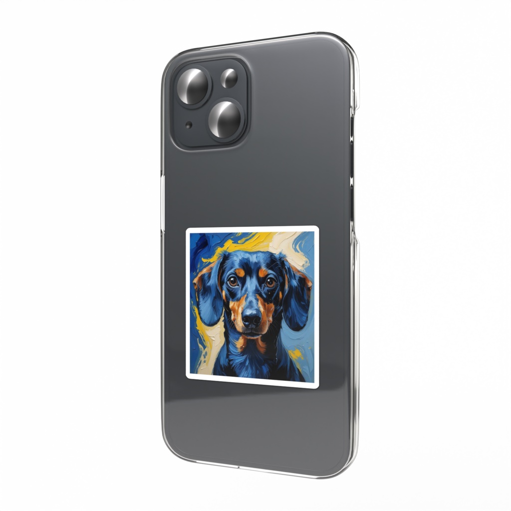 ゴッホ風_愛犬ステッカー(ダックスフンド3)