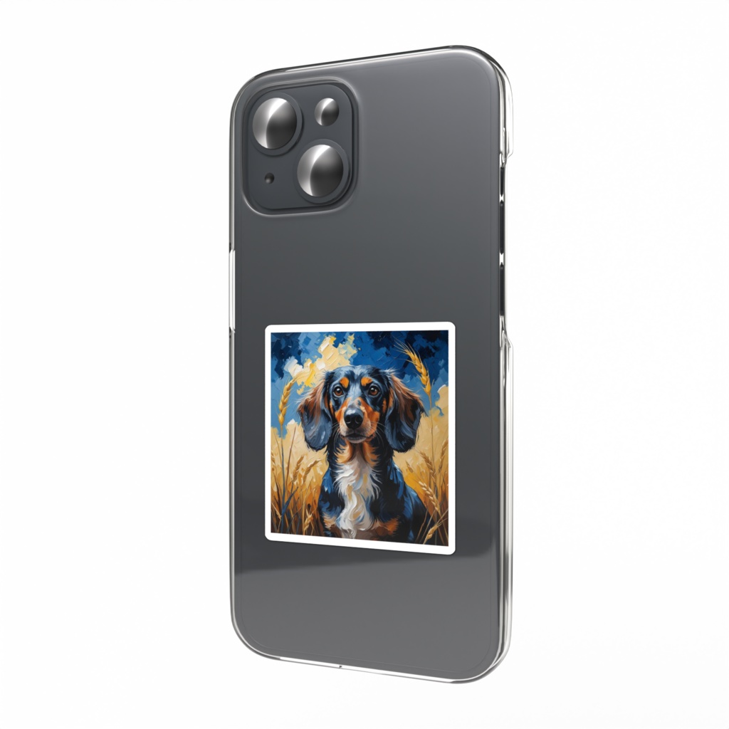 ゴッホ風_愛犬ステッカー(ダックスフンド6)